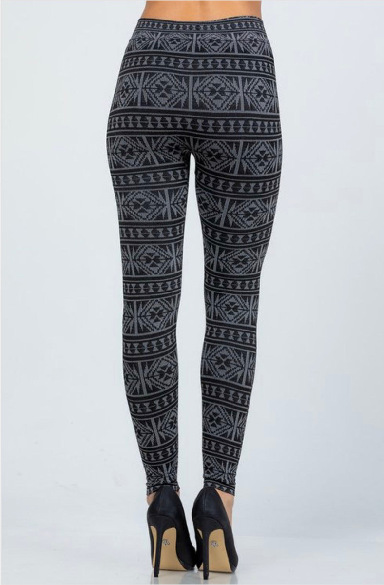 Fair Isle Print Fleece Lined Leggings – House of Okara