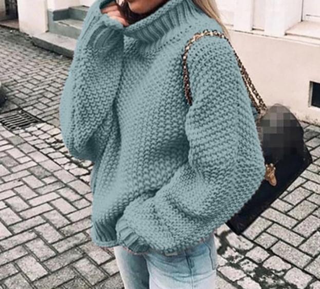 Oversized Turtleneck Knitted Sweater – House of Okara