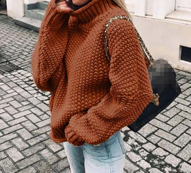 Oversized Turtleneck Knitted Sweater – House of Okara