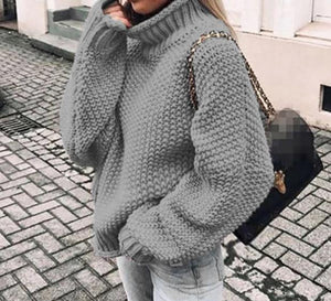 Oversized Turtleneck Knitted Sweater - House of Okara